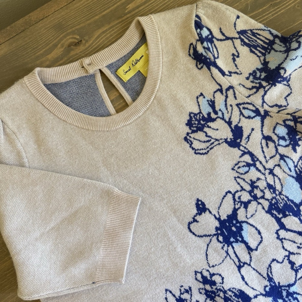 Sonal Nathwani Harmon Womens Small Jacquard Sweater Tee by Maeve Anthropologie